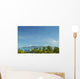 Palm Trees And Grass Huts In Foreground Wall Mural