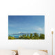 Palm Trees And Grass Huts In Foreground Wall Mural