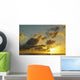 Sun Shining Through Clouds Over The Ocean At Sunset Wall Mural