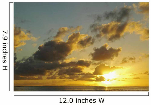 Sun Shining Through Clouds Over The Ocean At Sunset Wall Mural