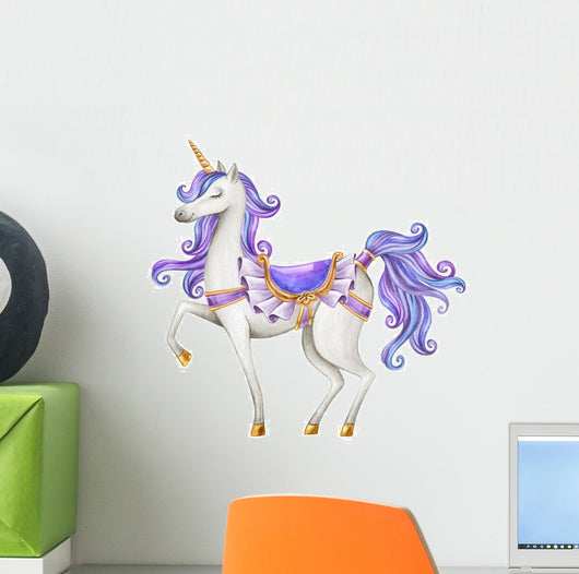 Fairytale Purple Watercolor Unicorn Wall Decal