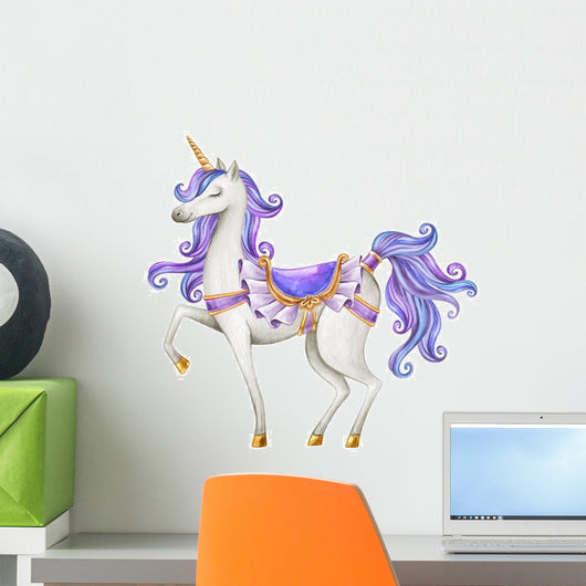 Fairytale Purple Watercolor Unicorn Wall Decal