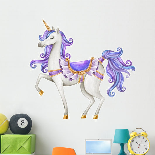 Fairytale Purple Watercolor Unicorn Wall Decal