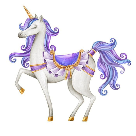 Fairytale Purple Watercolor Unicorn Wall Decal
