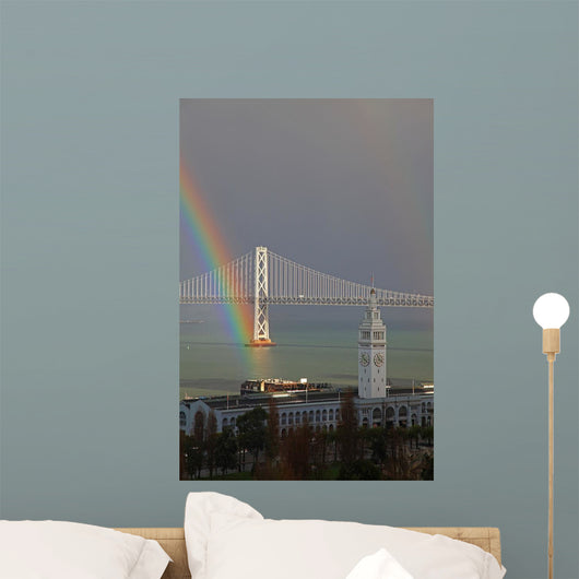 Rainbow above Ferry Building Wall Decal