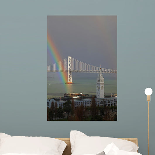 Rainbow above Ferry Building Wall Decal