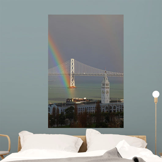 Rainbow above Ferry Building Wall Decal