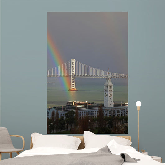 Rainbow above Ferry Building Wall Decal