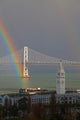 Rainbow above Ferry Building Wall Decal