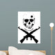 skull and guns - vector illustration Wall Decal
