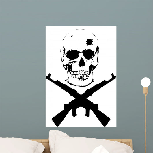 skull and guns - vector illustration Wall Decal