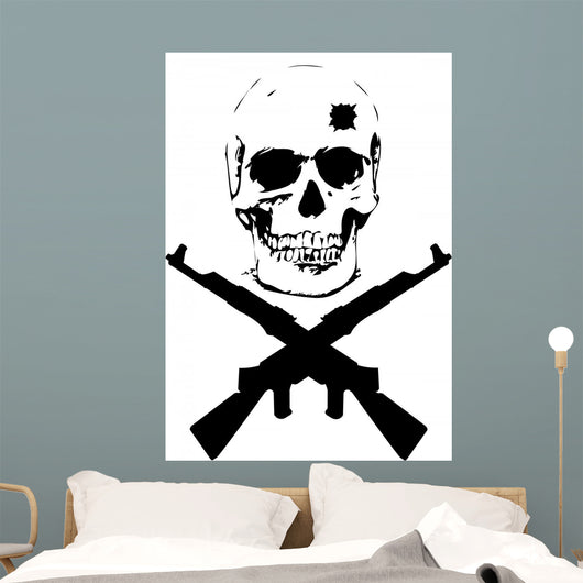 skull and guns - vector illustration Wall Decal