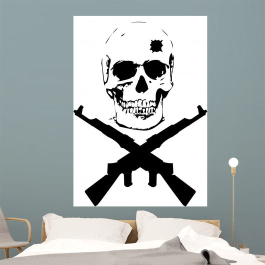 skull and guns - vector illustration Wall Decal