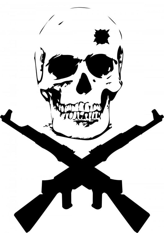 skull and guns - vector illustration Wall Decal