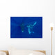 Hawaii, Two Humpback Whales Swimming In Deep Blue Ocean Wall Mural