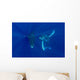 Hawaii, Two Humpback Whales Swimming In Deep Blue Ocean Wall Mural