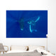 Hawaii, Two Humpback Whales Swimming In Deep Blue Ocean Wall Mural