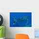 Hawaii, Two Humpback Whales Swimming In Deep Blue Ocean Wall Mural