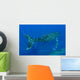 Hawaii, Two Humpback Whales Swimming In Deep Blue Ocean Wall Mural