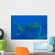 Hawaii, Two Humpback Whales Swimming In Deep Blue Ocean Wall Mural