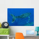 Hawaii, Two Humpback Whales Swimming In Deep Blue Ocean Wall Mural