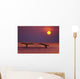 Inside Passage 2 Humpback Whales Fluke By A Fiery Sunset Wall Mural