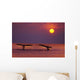 Inside Passage 2 Humpback Whales Fluke By A Fiery Sunset Wall Mural