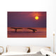Inside Passage 2 Humpback Whales Fluke By A Fiery Sunset Wall Mural