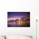 Reflection Of City Lights On The Ocean At Twilight Wall Mural