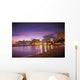 Reflection Of City Lights On The Ocean At Twilight Wall Mural
