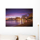 Reflection Of City Lights On The Ocean At Twilight Wall Mural