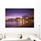 Reflection Of City Lights On The Ocean At Twilight Wall Mural
