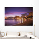 Reflection Of City Lights On The Ocean At Twilight Wall Mural