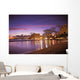 Reflection Of City Lights On The Ocean At Twilight Wall Mural