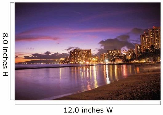 Reflection Of City Lights On The Ocean At Twilight Wall Mural