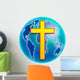 cross globe Wall Decal