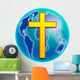 cross globe Wall Decal