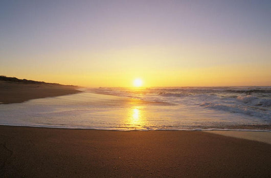 Hawaii, Kauai, Polihale Beach, Beautiful Shoreline At Sunset Wall Mural