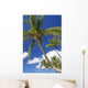Hawaii, Maui, Kamaole Beach, Palm Trees Against Blue Sky And Clouds Wall Mural