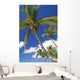 Hawaii, Maui, Kamaole Beach, Palm Trees Against Blue Sky And Clouds Wall Mural