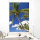 Hawaii, Maui, Kamaole Beach, Palm Trees Against Blue Sky And Clouds Wall Mural