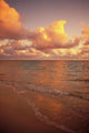 Late Afternoon Light Sreflects Pink Clouds On A Calm Ocean Wall Mural