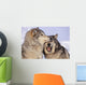 Alaska, Two Gray Wolves At The Forests Edge Wall Mural
