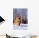 Alaska, Siberian Tiger Charging Through Winter Snow Wall Mural