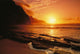 Bright Orange Sky And Calm Ocean Wall Mural
