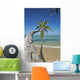 Hawaii, Oahu, Palm Trees Overhang The Ocean On A Clear Blue Day Wall Mural