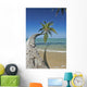 Hawaii, Oahu, Palm Trees Overhang The Ocean On A Clear Blue Day Wall Mural
