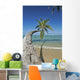 Hawaii, Oahu, Palm Trees Overhang The Ocean On A Clear Blue Day Wall Mural