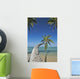 Hawaii, Oahu, Palm Trees Overhang The Ocean On A Clear Blue Day Wall Mural