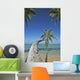Hawaii, Oahu, Palm Trees Overhang The Ocean On A Clear Blue Day Wall Mural